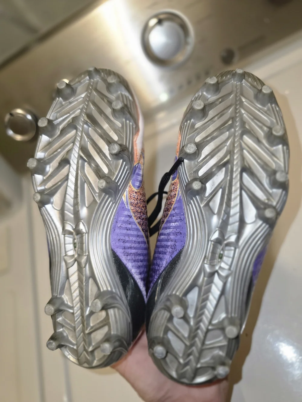 Under Armour Justin Jefferson Blur Kids' Purple & Orange Athletic Cleats